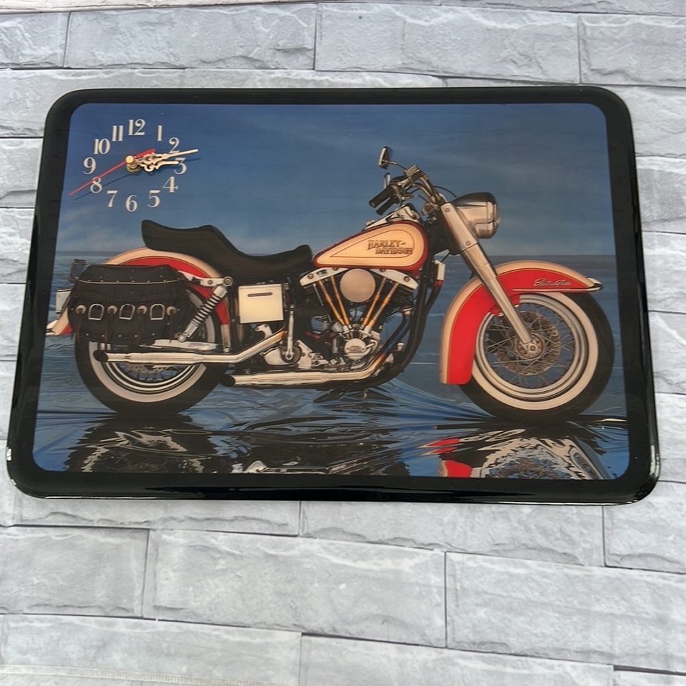 Harley Davidson motorcycle wooden laminated clock
